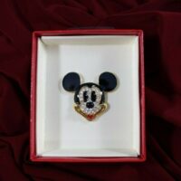 DISNEY Mickey & Co. Mickey Mouse Enamel Face W/ Rhinestones Pin-Brooch