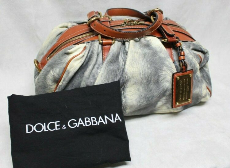 Vintage Dolce & Gabbana Miss Glamorous Fur Print handbag