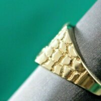 10k Yellow Gold Flying Eagle Patriotic Fancy Men's Nugget Style Ring - Image 5