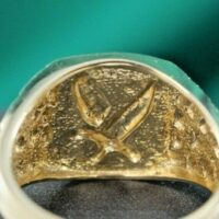 10k Yellow Gold Flying Eagle Patriotic Fancy Men's Nugget Style Ring - Image 6