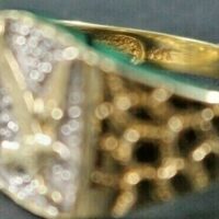 10k Yellow Gold Flying Eagle Patriotic Fancy Men's Nugget Style Ring - Image 7
