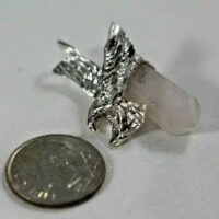 Eagle Sterling Silver Pendant with Rose Quartz Pointer - Image 7