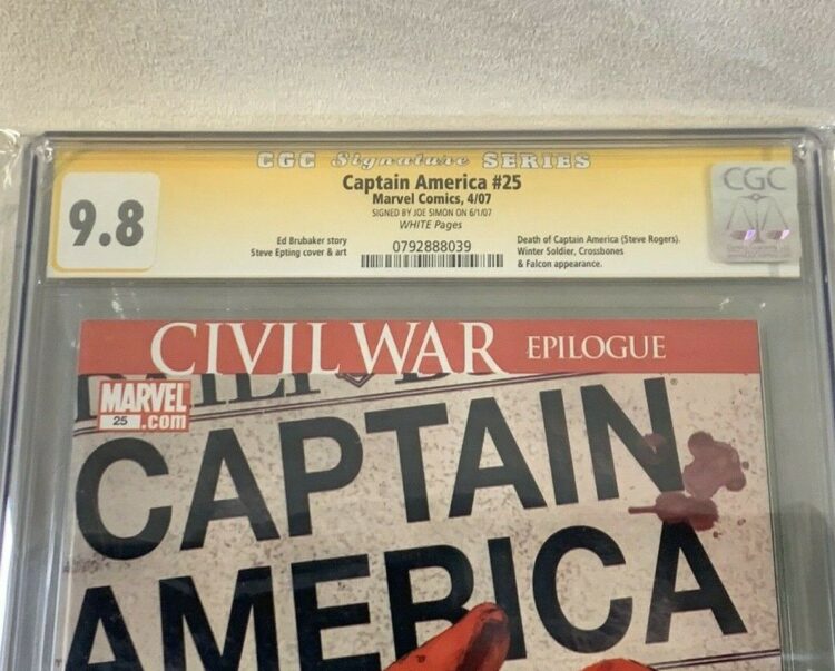 CAPTAIN AMERICA 25 VARIANT CGC SIG SERIES 9.8 SIGNED BY JOE SIMON - Image 3