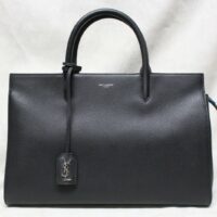 YSL Saint Laurent Cabas Medium Rive Gauche Black Leather Tote Bag