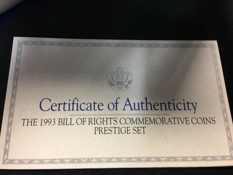 1993 Bill of Rights Commemorative Coins Prestige Set with COA - Image 4